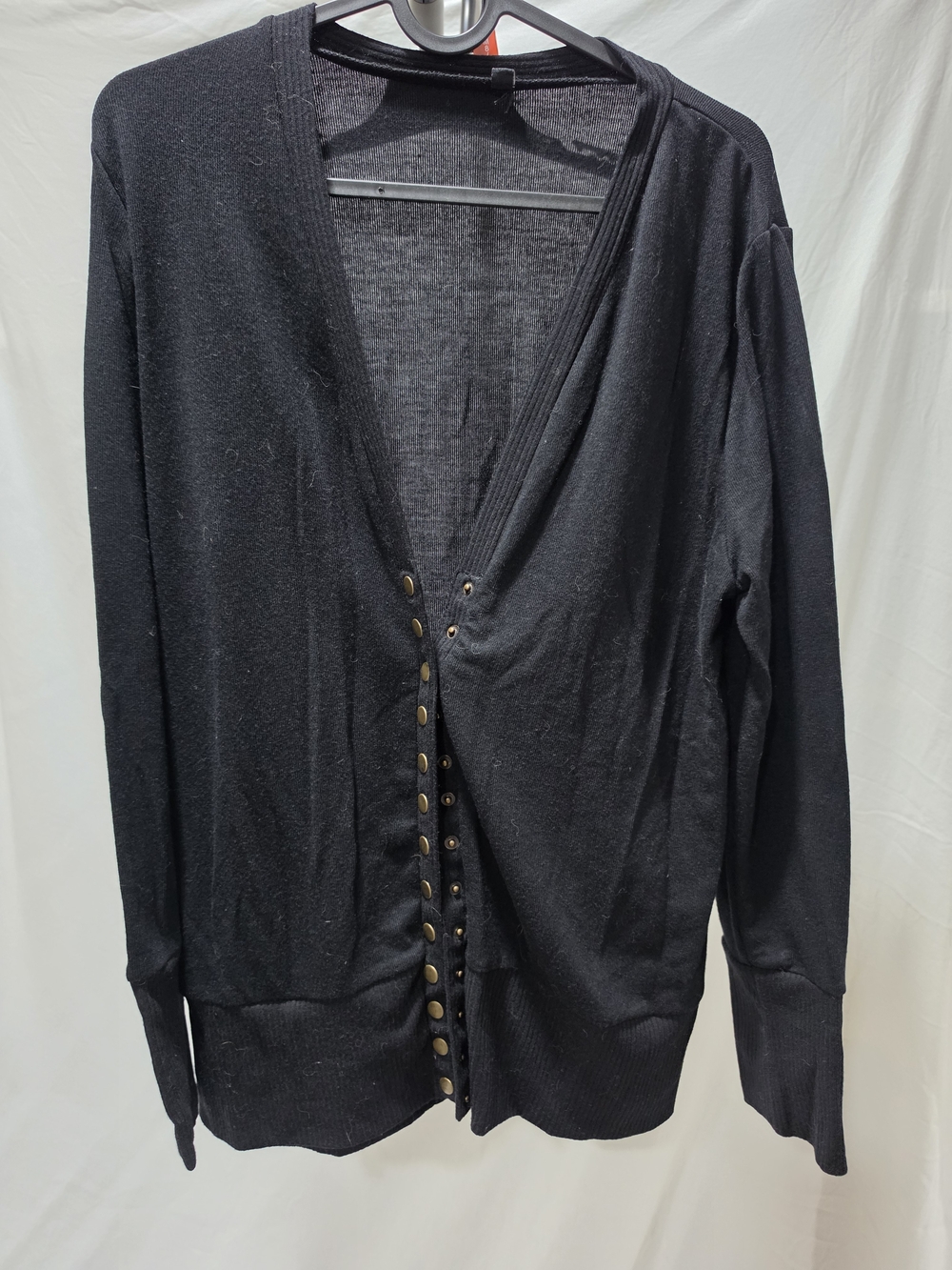 Women's Black Snap-Front Sweater Cardigan